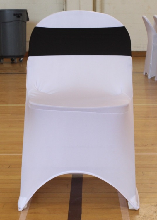 White spandex chair covers