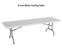 8ft Folding White Table