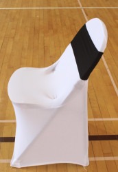 White spandex folding chair cover